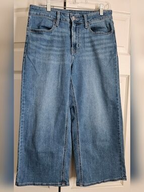 Old Navy Light Blue Cropped Wide-Leg Jeans High Rise